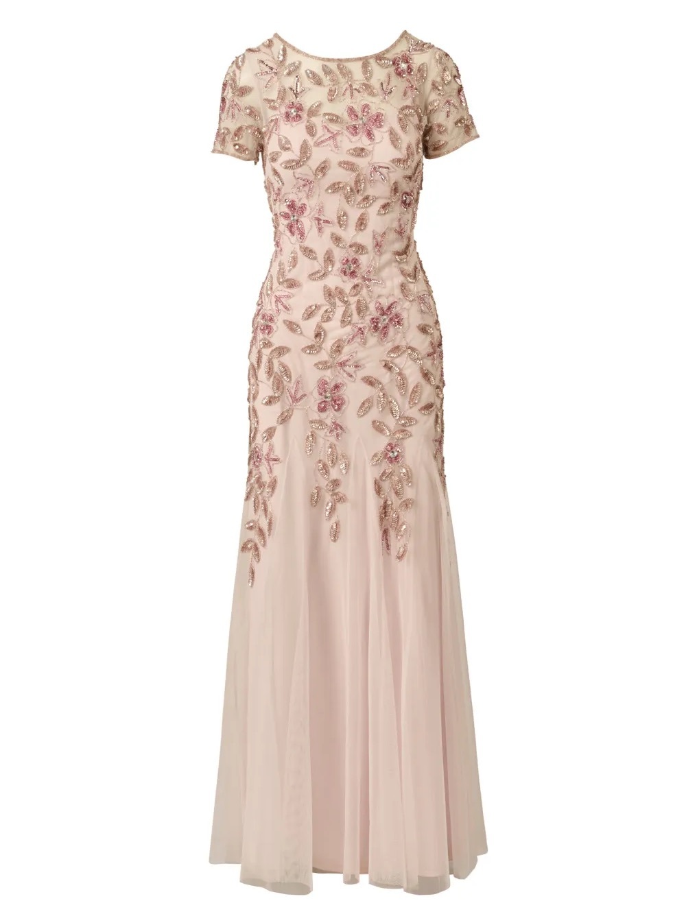 Adrianna Papell Blush Pink Beaded Gown Size 16 NWT Formal Evening Dress MOB GALA - Picture 10 of 16
